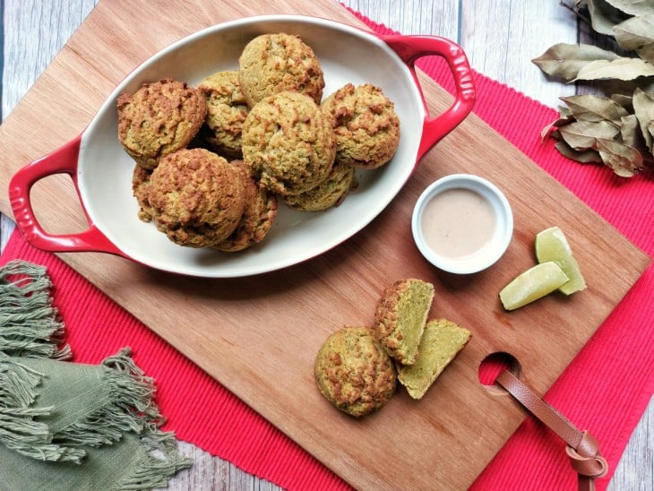 Falafel assado finalizado.