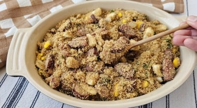 Farofa de bacon com calabresa simples