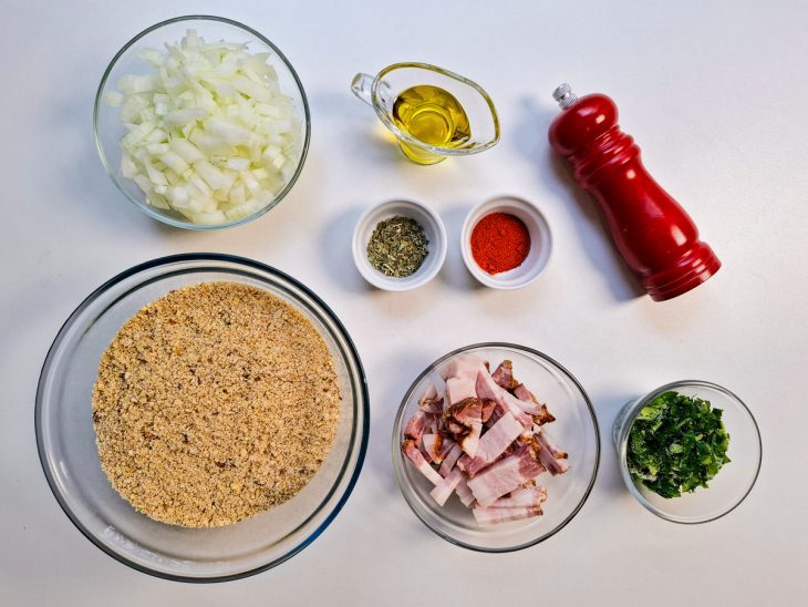 Todos os ingredientes da receita.