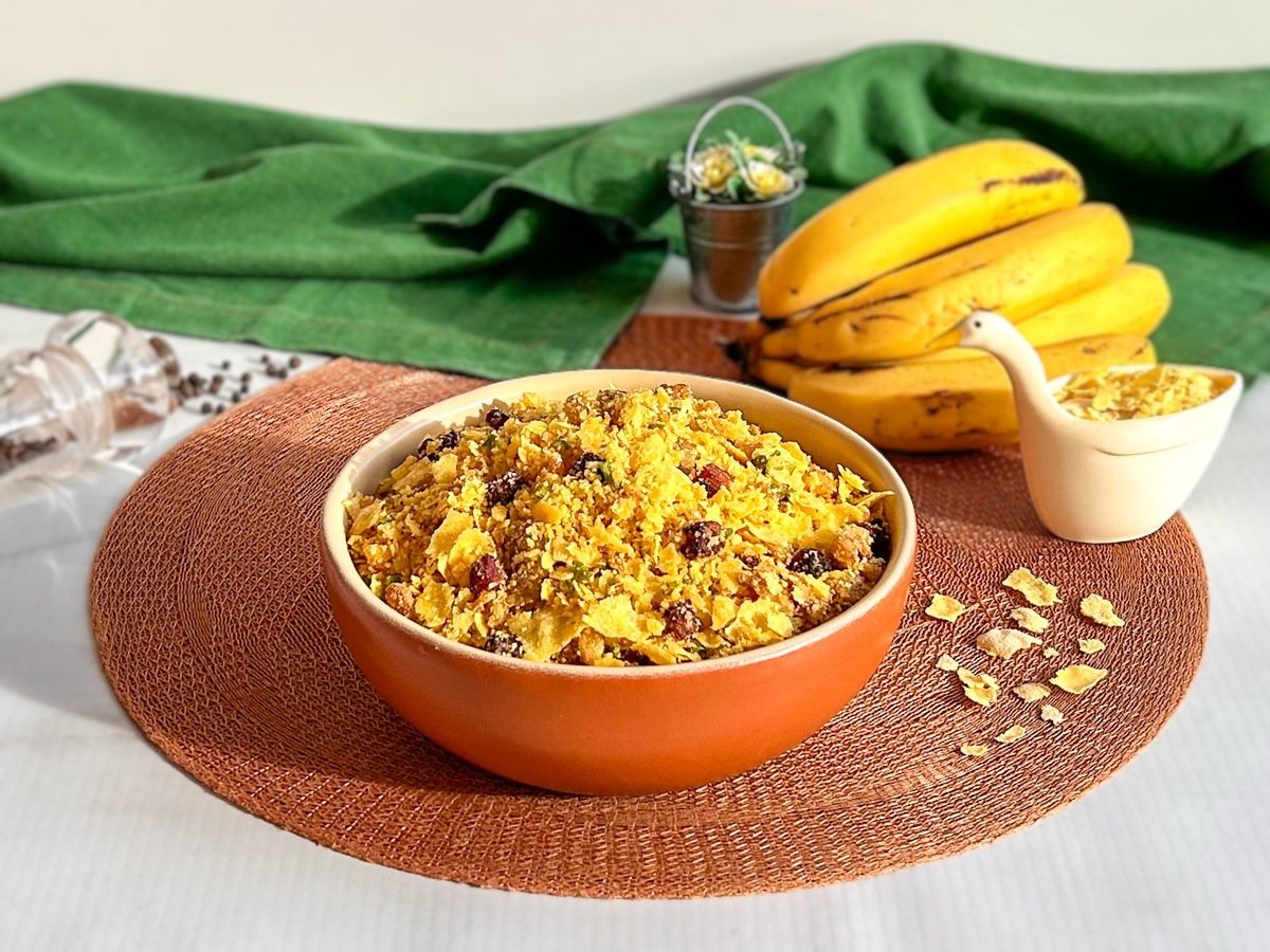 Farofa de banana com farinha de milho