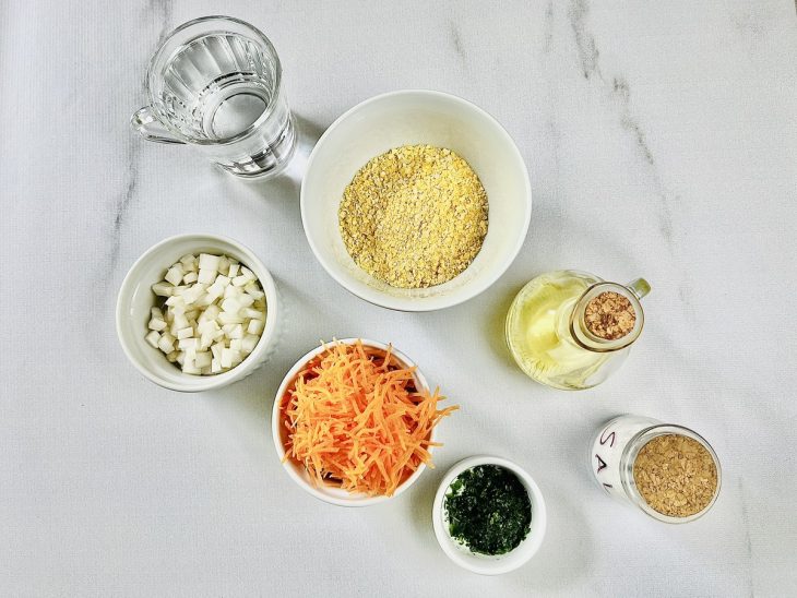 Ingredientes reunidos para o preparo da receita.