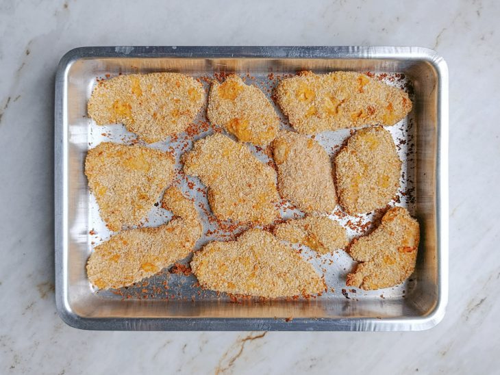 Filés saídos do forno, já prontos.