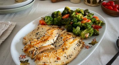Filé de tilápia com legumes