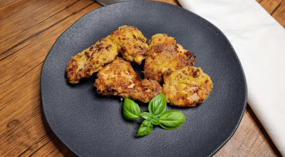 Filé mignon suíno empanado ao forno