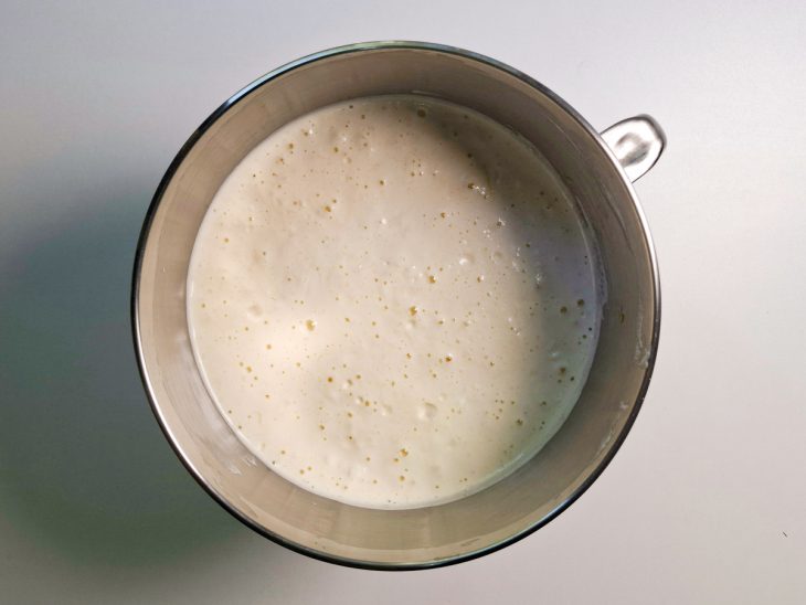 Creme aerado e homogêneo numa tigela.