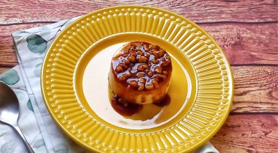 Flan de doce de leite com caramelo crocante