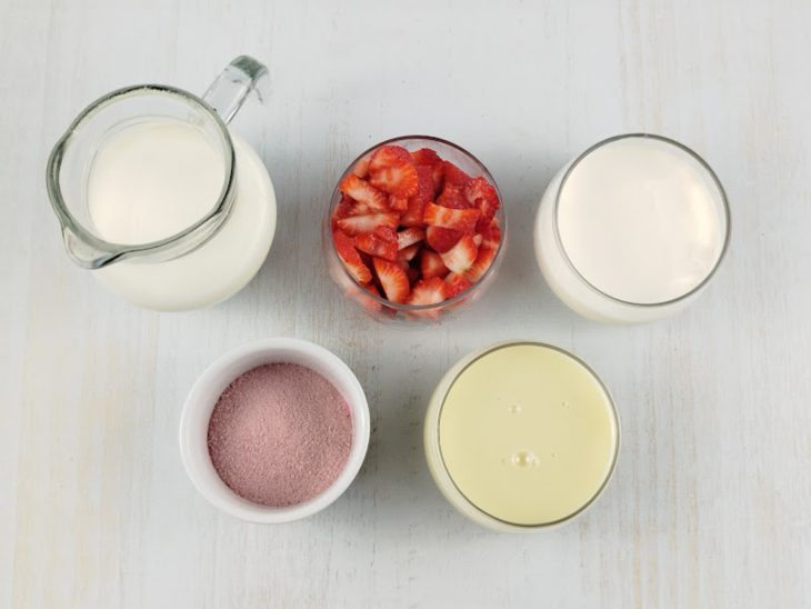 Ingredientes reunidos para o preparo da receita.