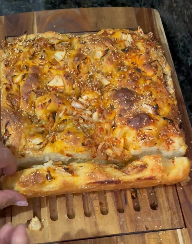 Focaccia de kimchi