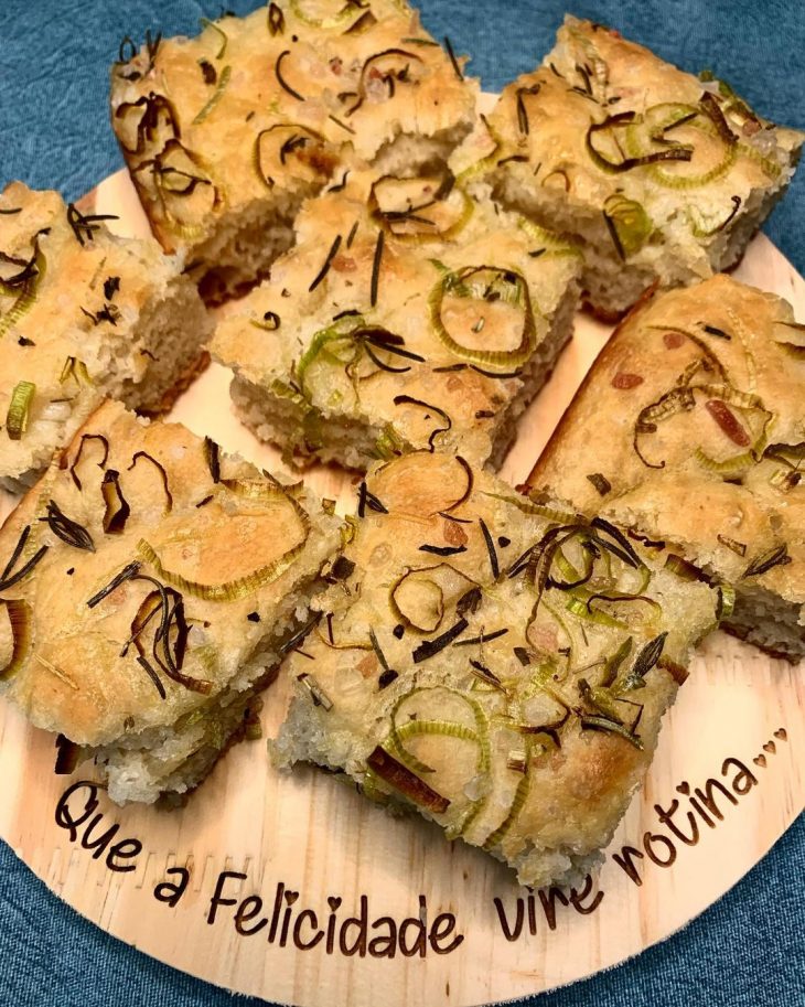 Focaccia de alho-poró