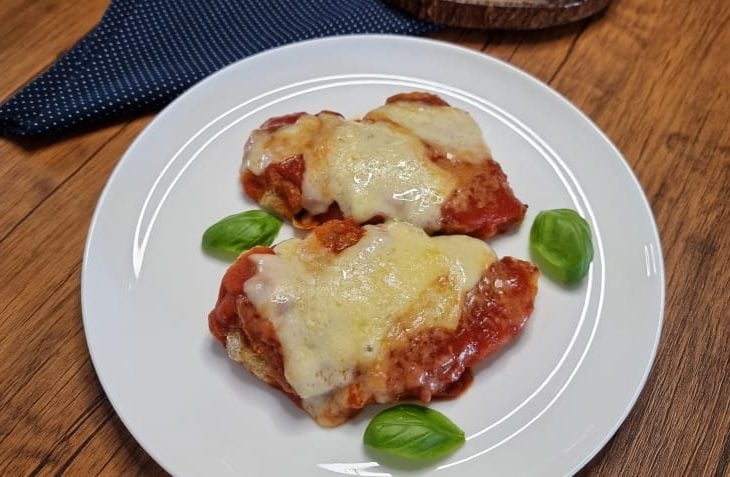 Frango à parmegiana sem fritura