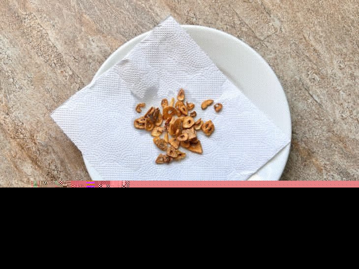 alho frito para preparo de receita
