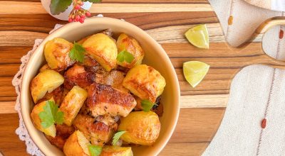 Frango a passarinho com batata