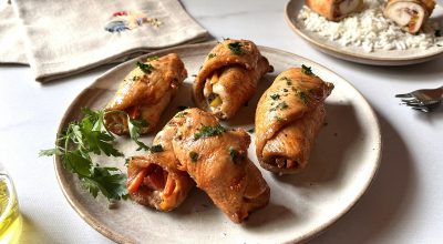Frango à role no forno