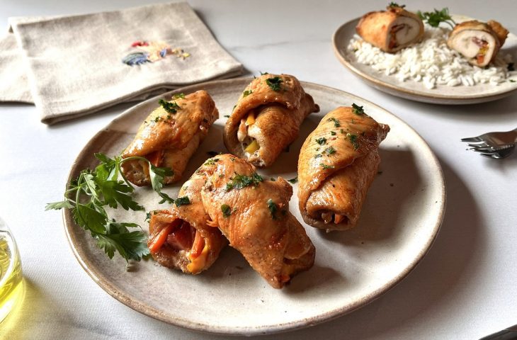 Frango à role no forno