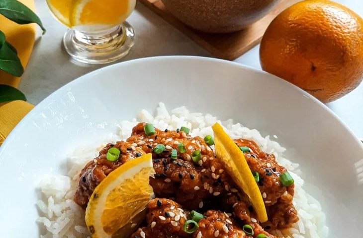 Frango ao molho de laranja à moda chinesa