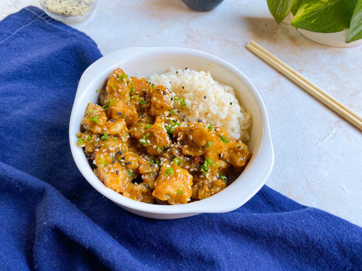 Frango ao molho de laranja à moda chinesa