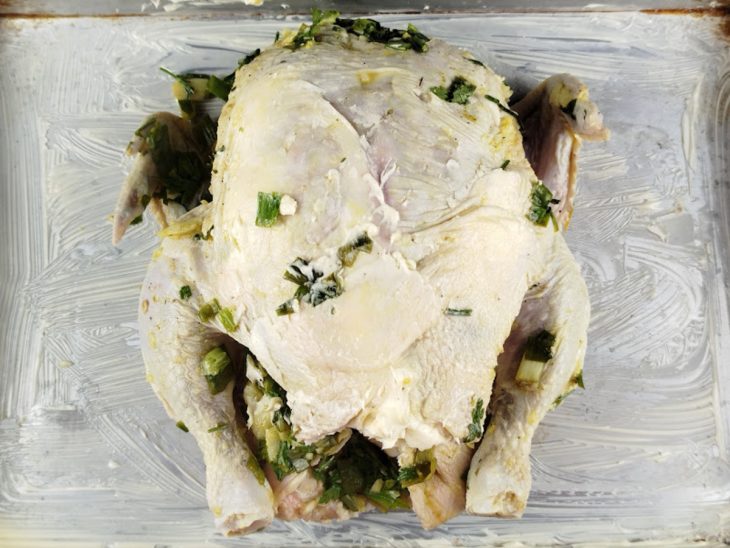 Manteiga distribuída pelo frango.