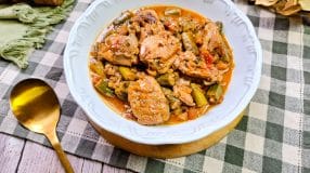Frango com quiabo sem baba