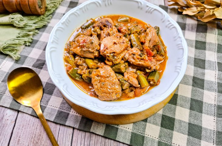 Frango com quiabo sem baba