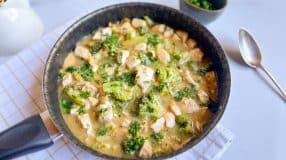 Frango cremoso com brócolis