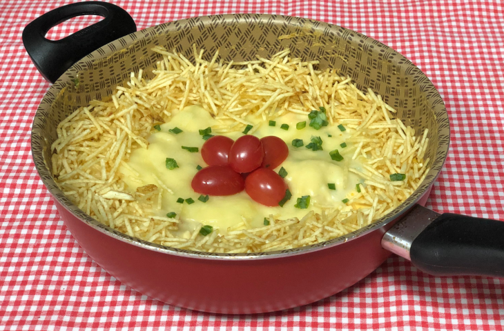 Frango cremoso de frigideira