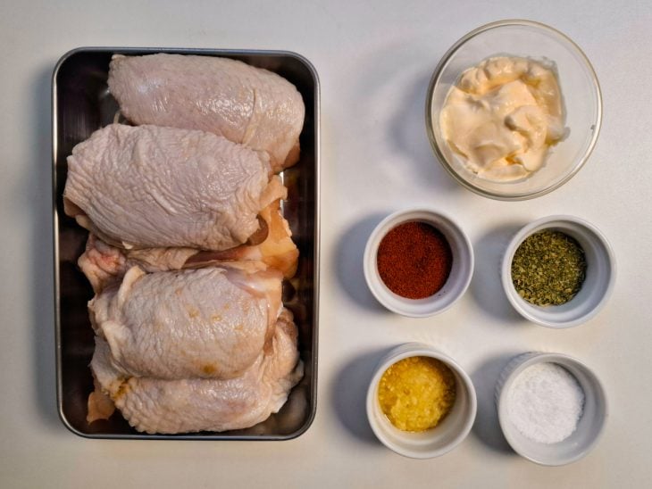 Ingredientes para a receita reunidos.