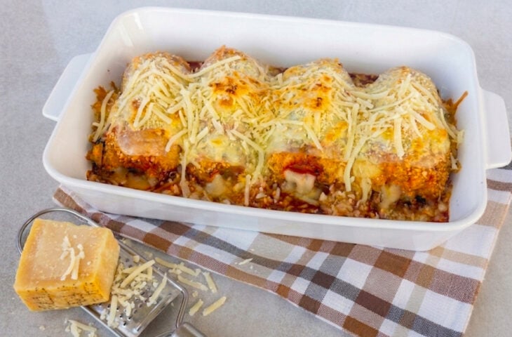 Frango recheado com presunto e queijo