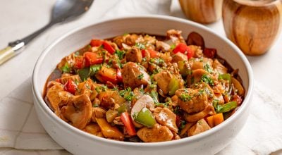 Frango xadrez à brasileira