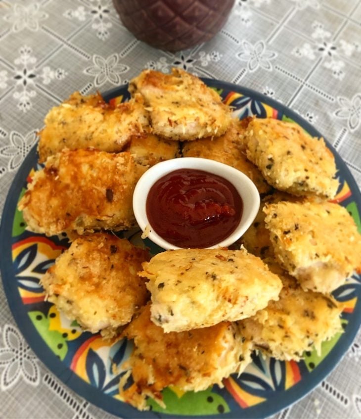 Franguinho com crosta de parmesão