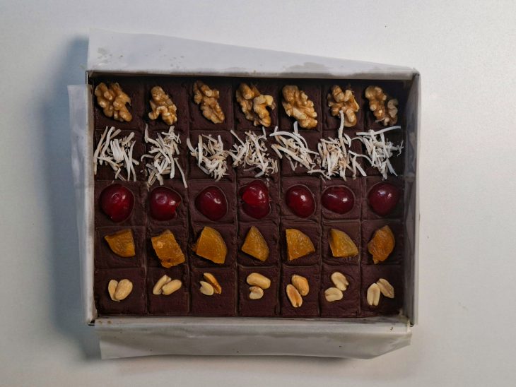 Fudges prontos para ir ao freezer.