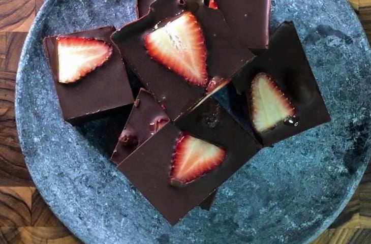 Fudge de nutella com morango