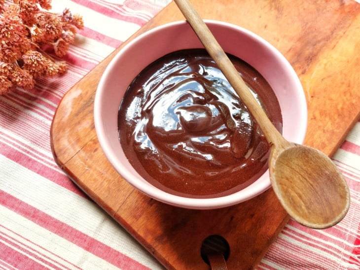 Ganache de chocolate em pó finalizada.