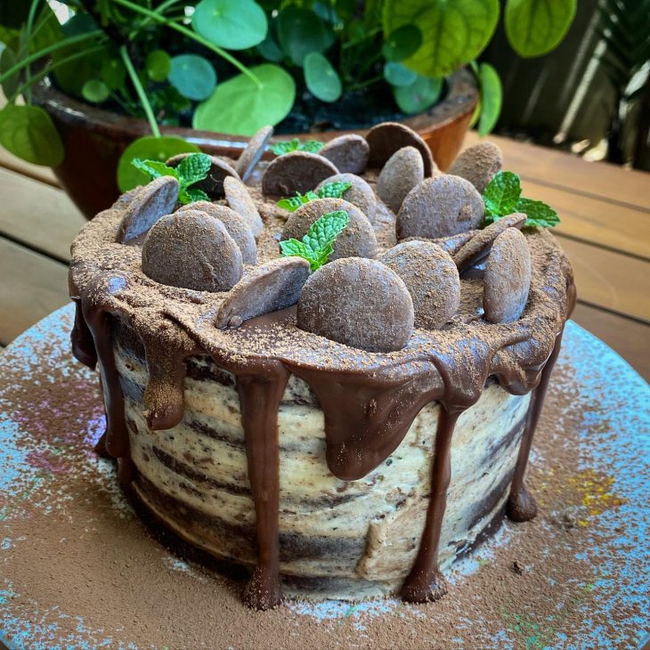 Gâteau de chocolate e menta