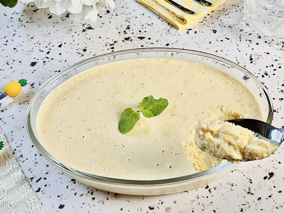 Gelado de abacaxi fácil