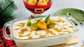 Gelado de pêssego especial de Natal