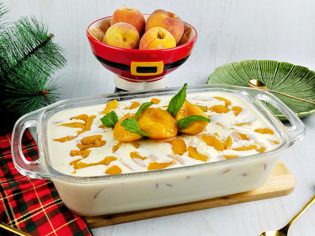 Gelado de pêssego especial de Natal