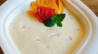 Gelado de pêssego fácil