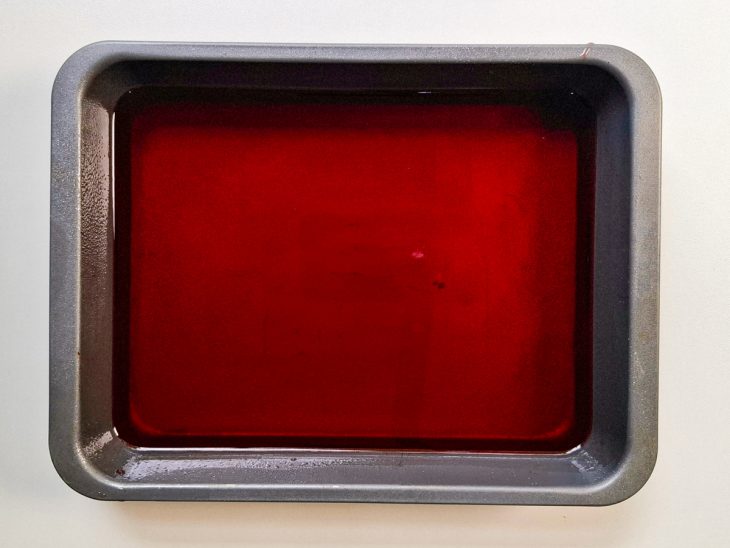 Gelatina transferida para forma.