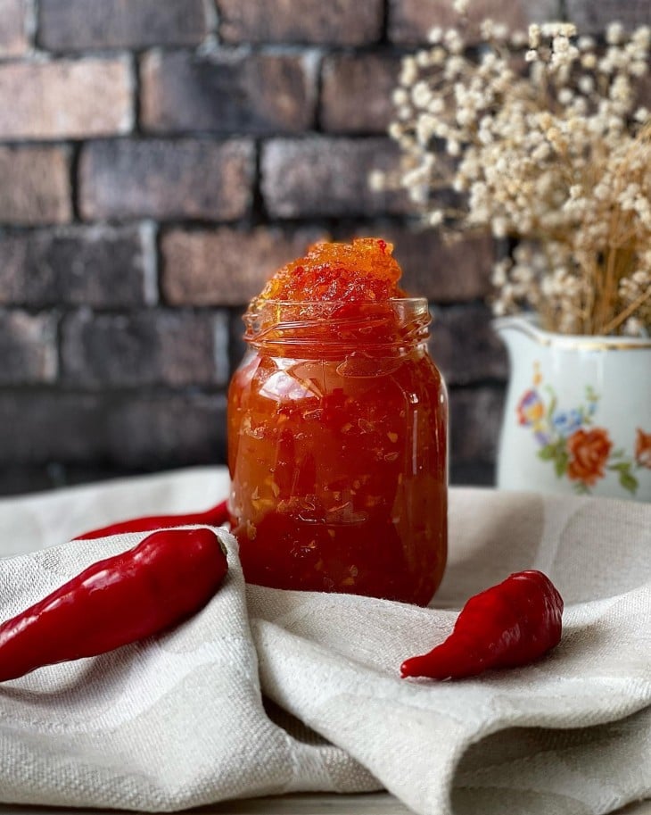 Geleia de pimenta com maçã