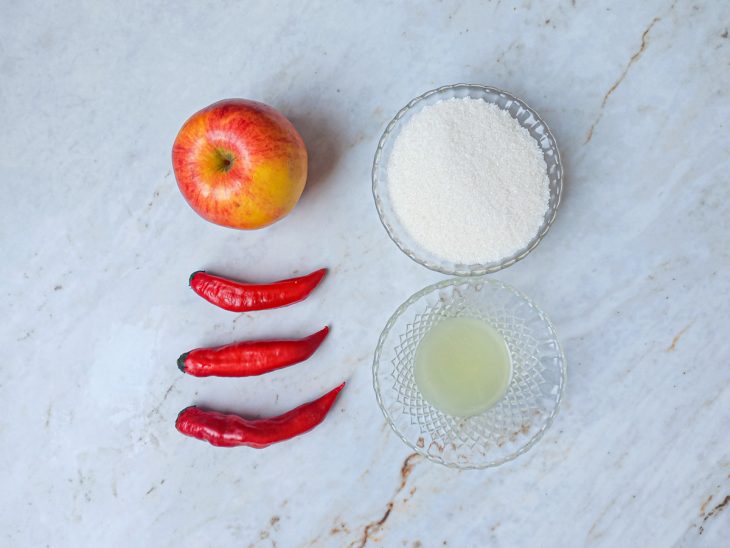 Ingredientes reunidos para o preparo da receita.