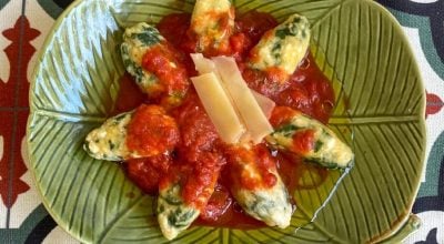 Gnudi de ricota e espinafre