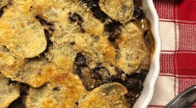 Gratin de batatas e funghi