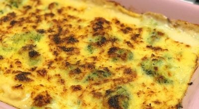 Gratinado de brócolis com frango