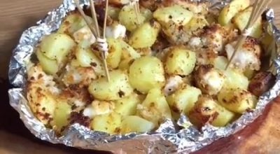 Gratinado de filé de tilápia com batata