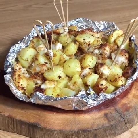 Gratinado de filé de tilápia com batata