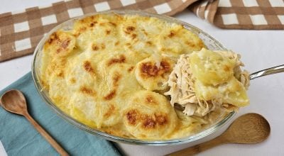 Gratinado de frango com batata