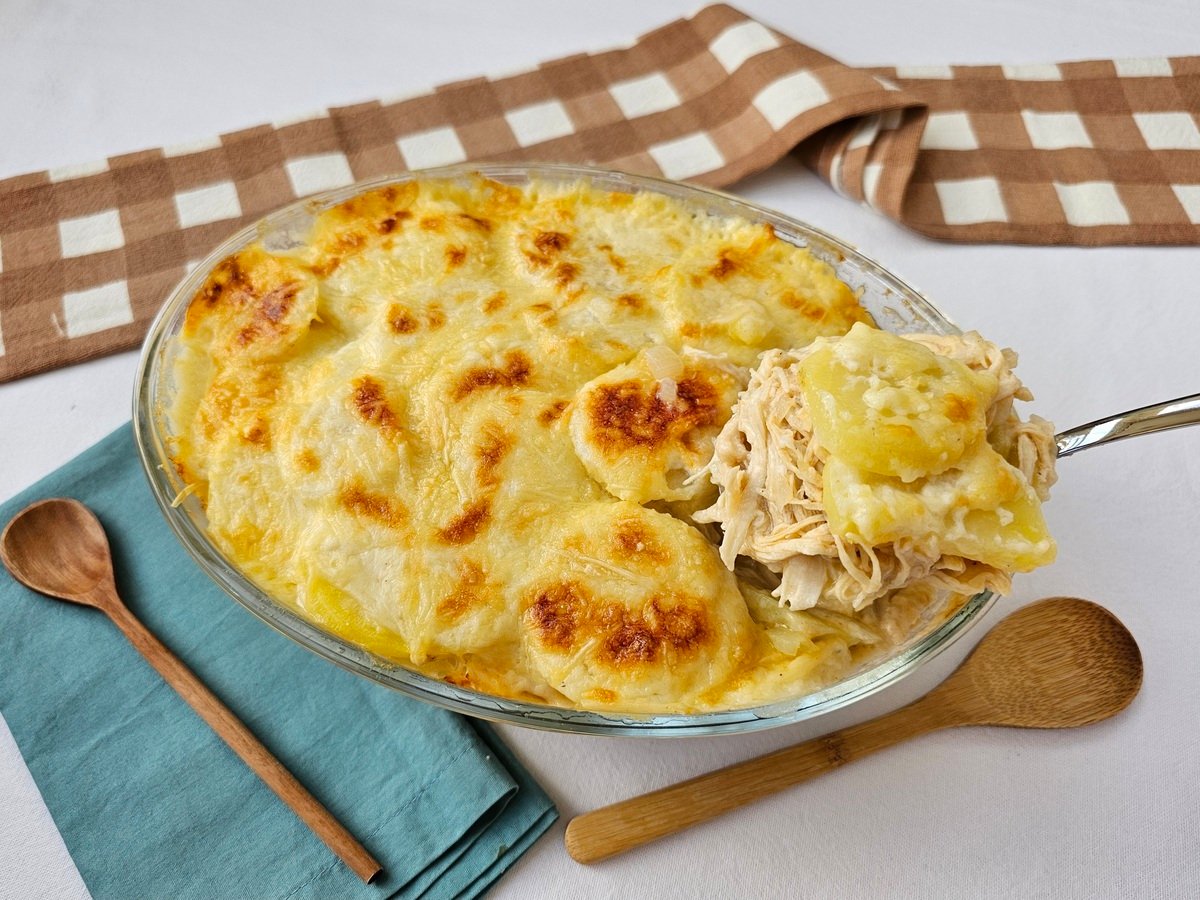 Gratinado de frango com batata