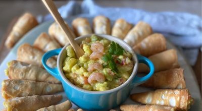 Guacamole com camarão