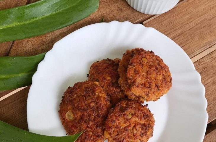 Hambúrguer de lentilha com tomate seco