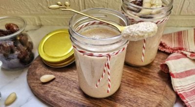 Iogurte vegano de amêndoas